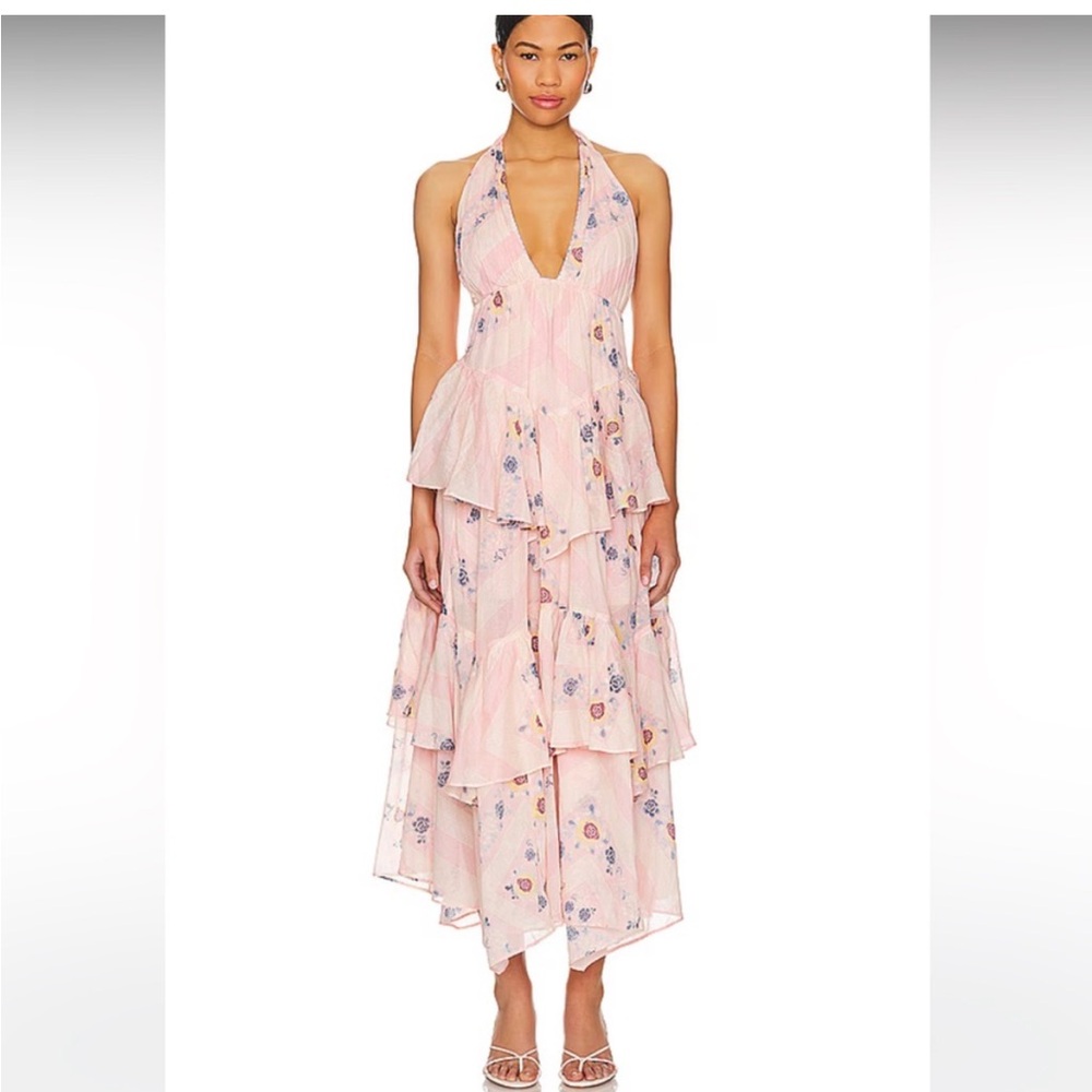 Free People Stop Time Maxi in Blush combo Size L